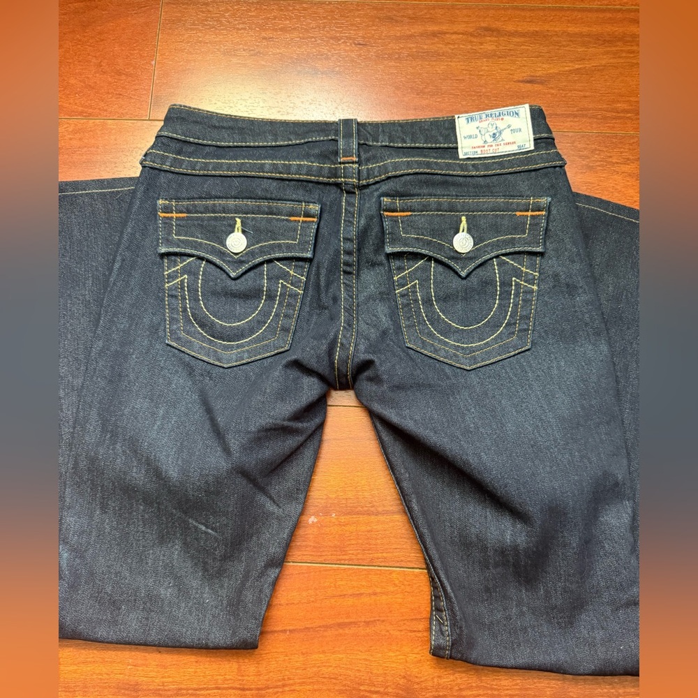 True Religion Dark Blue Boot Cut Jeans - Picture 3 of 11